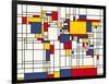 Mondrian Abstract World Map-Michael Tompsett-Framed Art Print