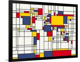 Mondrian Abstract World Map-Michael Tompsett-Framed Art Print