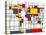 Mondrian Abstract World Map-Michael Tompsett-Stretched Canvas