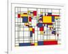 Mondrian Abstract World Map-Michael Tompsett-Framed Art Print