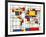 Mondrian Abstract World Map-Michael Tompsett-Framed Art Print