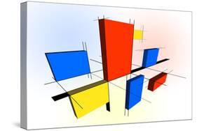 Mondrian Inspired 3D-Michael Tompsett-Stretched Canvas