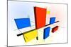 Mondrian Inspired 3D-Michael Tompsett-Mounted Art Print