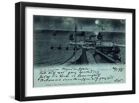 Mondschein Cuxhaven, Die Alte Liebe, Dampfer-null-Framed Giclee Print