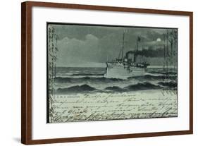 Mondschein Lloyd Bremen, Dampfer S.M.S Hohenzollern-null-Framed Giclee Print