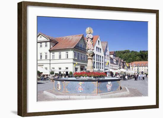 Mondsichelmadonna Sculpture, Marienbrunnen Fountain, Market Place Schwabisch Gmund-Markus Lange-Framed Photographic Print