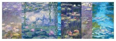 Waterlilies II-Monet Deco-Stretched Canvas