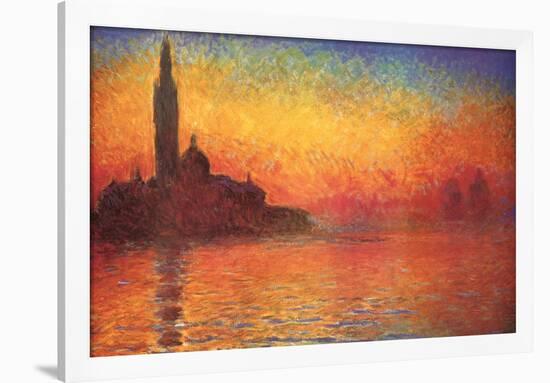 Monet Dusk Venice-Claude Monet-Framed Poster