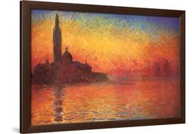 Monet Dusk Venice-Claude Monet-Framed Poster