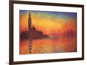 Monet Dusk Venice-Claude Monet-Framed Poster