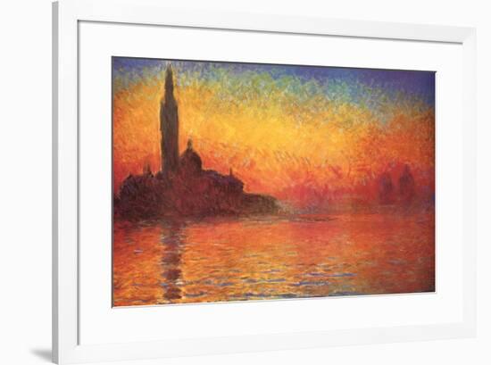 Monet Dusk Venice-Claude Monet-Framed Poster