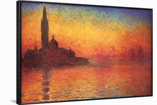 Monet Dusk Venice-Claude Monet-Framed Poster