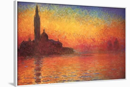 Monet Dusk Venice-Claude Monet-Framed Poster