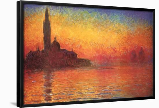 Monet Dusk Venice-Claude Monet-Framed Poster