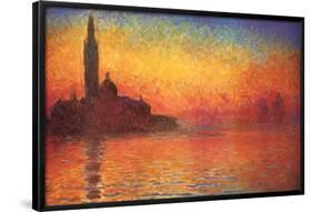 Monet Dusk Venice-Claude Monet-Framed Poster