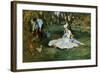 Monet Family In Garden-Claude Monet-Framed Giclee Print