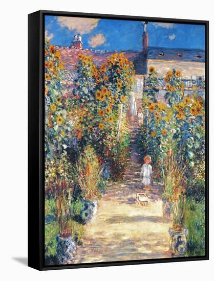 Monet: Garden/Vetheuil-Claude Monet-Framed Stretched Canvas