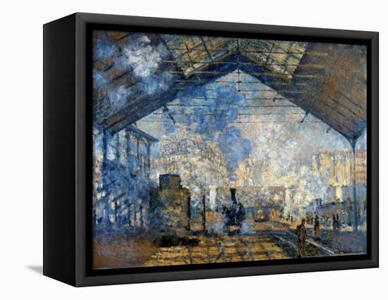 Monet: Gare St-Lazare, 1877-Claude Monet-Framed Stretched Canvas