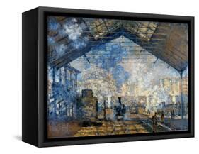 Monet: Gare St-Lazare, 1877-Claude Monet-Framed Stretched Canvas