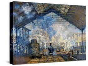 Monet: Gare St-Lazare, 1877-Claude Monet-Stretched Canvas