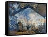 Monet: Gare St-Lazare, 1877-Claude Monet-Framed Stretched Canvas