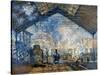 Monet: Gare St-Lazare, 1877-Claude Monet-Stretched Canvas