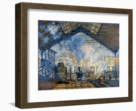 Monet: Gare St-Lazare, 1877-Claude Monet-Framed Premium Giclee Print