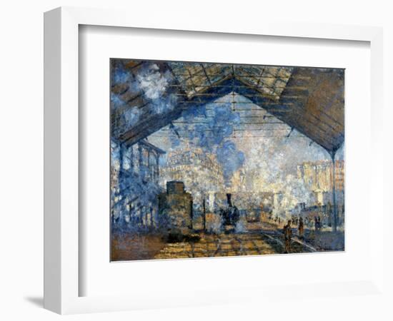 Monet: Gare St-Lazare, 1877-Claude Monet-Framed Premium Giclee Print