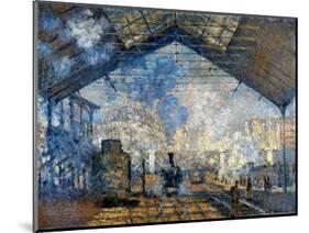 Monet: Gare St-Lazare, 1877-Claude Monet-Mounted Premium Giclee Print