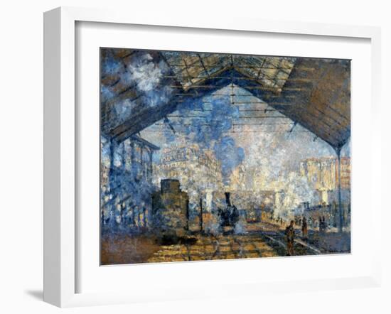 Monet: Gare St-Lazare, 1877-Claude Monet-Framed Giclee Print