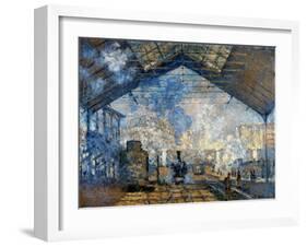 Monet: Gare St-Lazare, 1877-Claude Monet-Framed Giclee Print