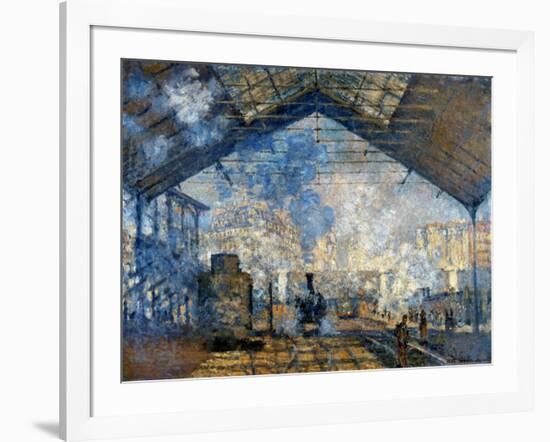 Monet: Gare St-Lazare, 1877-Claude Monet-Framed Giclee Print