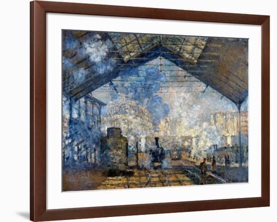 Monet: Gare St-Lazare, 1877-Claude Monet-Framed Giclee Print