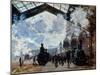 Monet: Gare St-Lazare, 1877-Claude Monet-Mounted Giclee Print