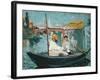 Monet in His Floating Studio, 1874-Edouard Manet-Framed Giclee Print