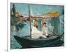 Monet in His Floating Studio, 1874-Edouard Manet-Framed Giclee Print