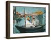 Monet in His Floating Studio, 1874-Edouard Manet-Framed Giclee Print