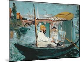 Monet in His Floating Studio, 1874-Edouard Manet-Mounted Giclee Print