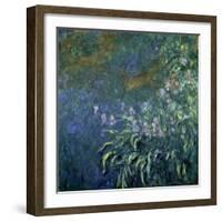 Monet: Irises By The Pond-Claude Monet-Framed Giclee Print