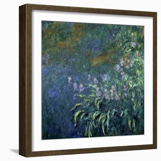 Monet: Irises By The Pond-Claude Monet-Framed Giclee Print