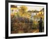 Monet Painting in His Garden At Argenteuil-Pierre-Auguste Renoir-Framed Art Print