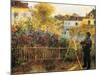 Monet Painting in His Garden At Argenteuil-Pierre-Auguste Renoir-Mounted Art Print