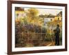 Monet Painting in His Garden At Argenteuil-Pierre-Auguste Renoir-Framed Art Print