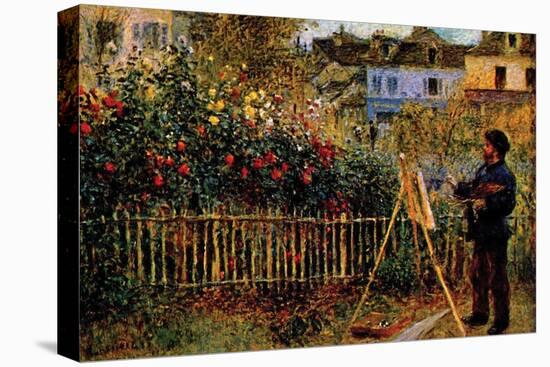 Monet Painting in His Garden in Argenteuil-Claude Monet-Stretched Canvas