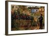 Monet Painting in His Garden in Argenteuil-Claude Monet-Framed Art Print