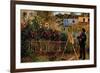 Monet Painting in His Garden in Argenteuil-Claude Monet-Framed Art Print