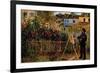 Monet Painting in His Garden in Argenteuil-Claude Monet-Framed Art Print