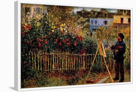 Monet Painting in His Garden in Argenteuil-Claude Monet-Framed Art Print