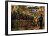 Monet Painting In His Garden In Argenteuil-Claude Monet-Framed Premium Giclee Print