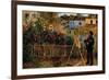 Monet Painting In His Garden In Argenteuil-Claude Monet-Framed Premium Giclee Print